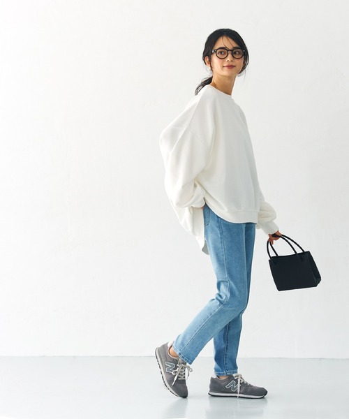 coca（coca）（コカ）の「スーパービッグシルエットスウェット（スウェット・レディース・ライトピンク/グレー/ベージュ/ライトブルー/ブラック/ホワイト・M/L）」の8枚目の写真