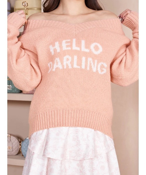 Darich(ダーリッチ)の「レタリングジャガードニットチュニック(ニット/セーター・レディース・ピンク/イエロー/ホワイト・FREE)」の14枚目の写真
