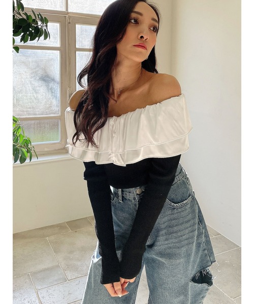 DURAS(デュラス)の「サイドカットデニムワイドパンツ(デニムパンツ・レディース・インディゴブルー・MEDIUM/SMALL)」の6枚目の写真
