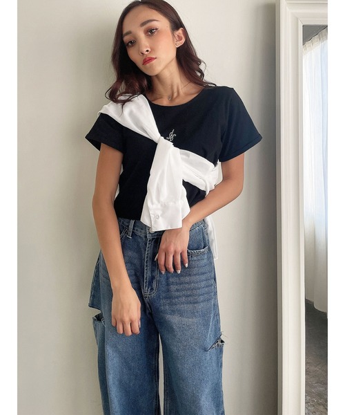 DURAS(デュラス)の「サイドカットデニムワイドパンツ(デニムパンツ・レディース・インディゴブルー・MEDIUM/SMALL)」の10枚目の写真