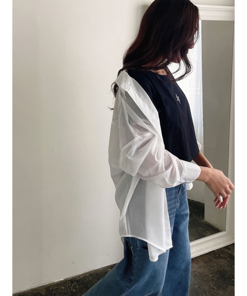 DURAS(デュラス)の「サイドカットデニムワイドパンツ(デニムパンツ・レディース・インディゴブルー・MEDIUM/SMALL)」の12枚目の写真