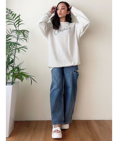 DURAS(デュラス)の「サイドカットデニムワイドパンツ(デニムパンツ・レディース・インディゴブルー・MEDIUM/SMALL)」の16枚目の写真