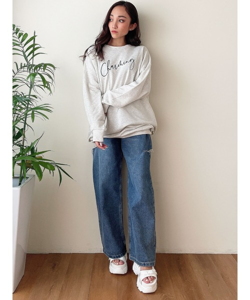 DURAS(デュラス)の「サイドカットデニムワイドパンツ(デニムパンツ・レディース・インディゴブルー・MEDIUM/SMALL)」の17枚目の写真