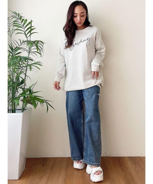 DURAS(デュラス)の「サイドカットデニムワイドパンツ(デニムパンツ・レディース・インディゴブルー・MEDIUM/SMALL)」の18枚目の写真