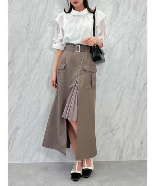 dazzlin(ダズリン)の「フリルリボン2WAY5分袖ブラウス(シャツ/ブラウス・レディース・アイボリー/オフホワイト/グレー・FREE)」の13枚目の写真