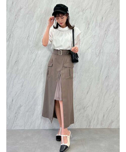 dazzlin(ダズリン)の「フリルリボン2WAY5分袖ブラウス(シャツ/ブラウス・レディース・アイボリー/オフホワイト/グレー・FREE)」の14枚目の写真