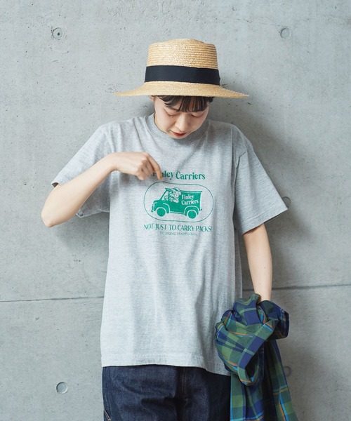 PAR ICI（パーリッシィ）の「FINLEY CARRIERS Tシャツ（Tシャツ/カットソー・レディース・杢グレー/ホワイト/ネイビー・FREE）」の16枚目の写真