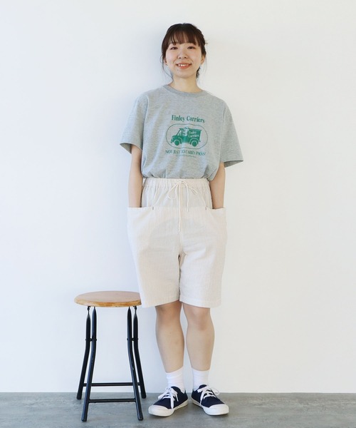 PAR ICI（パーリッシィ）の「FINLEY CARRIERS Tシャツ（Tシャツ/カットソー・レディース・杢グレー/ホワイト/ネイビー・FREE）」の4枚目の写真