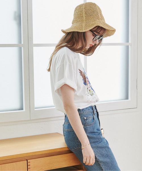 ANGIE(アンジー)の「イーグルプリントTシャツ(半袖)(Tシャツ/カットソー・レディース・ダークグレー/ホワイト・MEDIUM/LARGE)」の8枚目の写真
