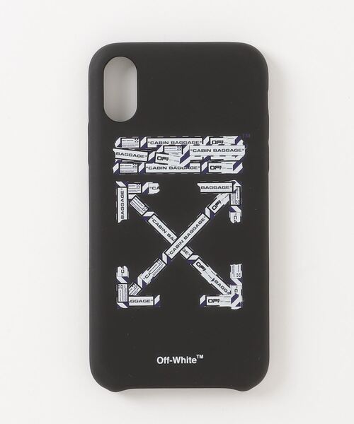off white（オフホワイト）の「【OFF-WHITE】 オフホワイト スマートフォンケース AIRPORT TAPE IPHONE XR COVER アローロゴ（スマホケース/カバー・メンズ・ブラック・FREE）」の4枚目の写真