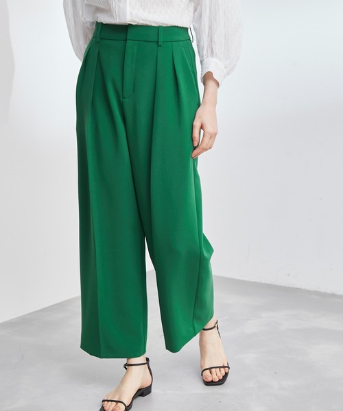 ROPE'（ロペ）の「【洗える】ハイウエストワイドスラックスパンツ（その他パンツ・レディース・ベージュ/ブラック/グリーン・38/36）」の3枚目の写真
