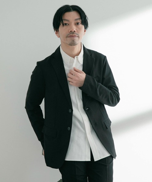 ITEMS URBANRESEARCH（アイテムズ アーバンリサーチ）の「『セットアップ対応』レギュラーフィット TRストレッチジャケット（セットアップ・メンズ・ブラック/ネイビー/ベージュ・LARGE/MEDIUM）」の2枚目の写真