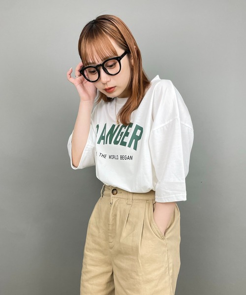 EPICKS(エピックス)の「オーバーサイズBIGカレッジロゴプリントTシャツ(Tシャツ/カットソー・レディース・グレー/ネイビー/ホワイト・LARGE/X-LARGE/MEDIUM)」の8枚目の写真
