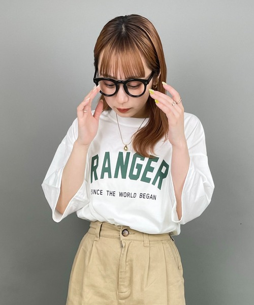 EPICKS(エピックス)の「オーバーサイズBIGカレッジロゴプリントTシャツ(Tシャツ/カットソー・レディース・グレー/ネイビー/ホワイト・LARGE/X-LARGE/MEDIUM)」の11枚目の写真