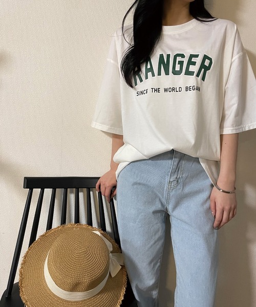 EPICKS(エピックス)の「オーバーサイズBIGカレッジロゴプリントTシャツ(Tシャツ/カットソー・レディース・グレー/ネイビー/ホワイト・LARGE/X-LARGE/MEDIUM)」の13枚目の写真