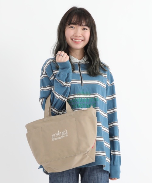 Manhattan Portage（マンハッタンポーテージ）の「Whitestone Tote Bag Canvas（トートバッグ・レディース・ブラック/オリーブ/ベージュ/ブラウン/ブルー/オートミール・SMALL）」の16枚目の写真