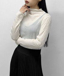 【ZOZOTOWN限定】Nuance pattern high neck sheer tops / ニュアンス柄ハイネックシアートップス