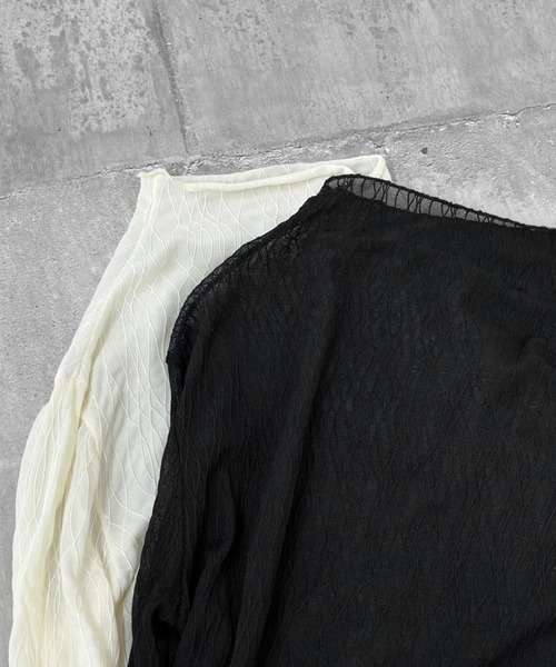 LVEU.（ラブユ.）の「【ZOZOTOWN限定】Nuance pattern high neck sheer tops / ニュアンス柄ハイネックシアートップス（Tシャツ/カットソー・レディース・ブラック/アイボリー・FREE）」の19枚目の写真