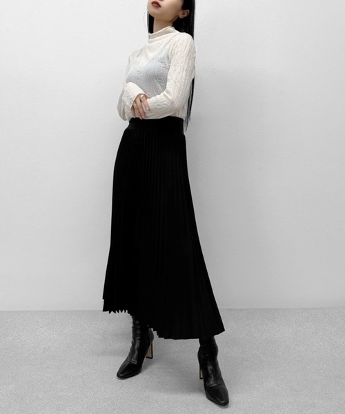 Uhr（ウーア） ハイネックシアーブラウス22AW ブラウン トップス