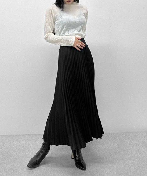 LVEU.（ラブユ.）の「【ZOZOTOWN限定】Nuance pattern high neck sheer tops / ニュアンス柄ハイネックシアートップス（Tシャツ/カットソー・レディース・ブラック/アイボリー・FREE）」の16枚目の写真