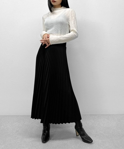 LVEU.（ラブユ.）の「【ZOZOTOWN限定】Nuance pattern high neck sheer tops / ニュアンス柄ハイネックシアートップス（Tシャツ/カットソー・レディース・ブラック/アイボリー・FREE）」の14枚目の写真
