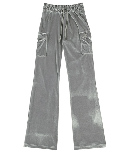 runningHIGH(ランニングハイ)の「【RUNNING HIGH 】シャイニング ベルベット カーゴ スリム ブーツカット パンツ / SHINING VELVET CARGO SLIM BOOTSCUT PANTS(カーゴパンツ・レディース・ブラック/ライトグレー/パープル・FREE)」の9枚目の写真