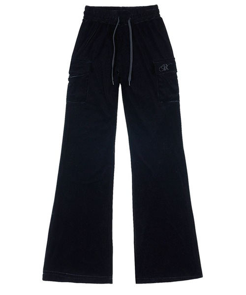 runningHIGH(ランニングハイ)の「【RUNNING HIGH 】シャイニング ベルベット カーゴ スリム ブーツカット パンツ / SHINING VELVET CARGO SLIM BOOTSCUT PANTS(カーゴパンツ・レディース・ブラック/ライトグレー/パープル・FREE)」の6枚目の写真