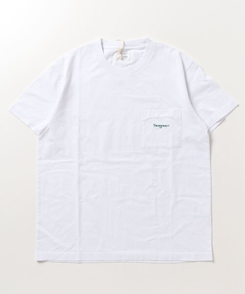 SEAGREEN(シーグリーン)の「SEAGREEN(シーグリーン) 40/2 SOFT JERSEY T-SHIRT(Tシャツ/カットソー・メンズ・ホワイト/オレンジ・3/4/2/1/5)」の3枚目の写真