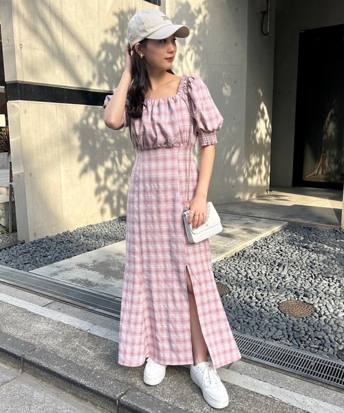 one after another NICE CLAUP（ワンアフターアナザーナイスクラップ）の「リネンスリットカラーロングワンピース（ワンピース・レディース・ブラック/ピンク系その他/ピンク/ホワイト系その他/アイボリー/ブルー/ベージュ系その他・FREE）」の11枚目の写真