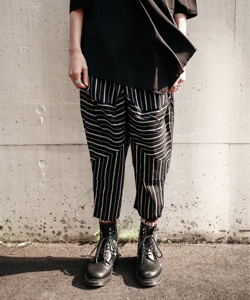 rovtski（ロフトスキー）の「ストライプサルエルパンツ（デニム