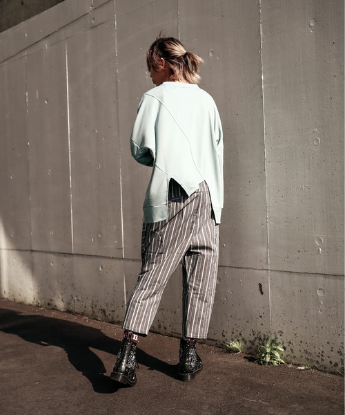 rovtski（ロフトスキー）の「ストライプサルエルパンツ（デニム