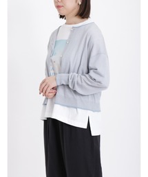 配色シアーカーディガン