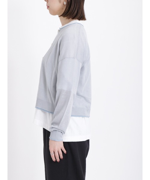 sm2rhythm（サマンサモスモスリズム）の「配色シアーカーディガン（カーディガン/ボレロ・レディース・サックスブルー/ベージュ/イエロー・F）」の18枚目の写真