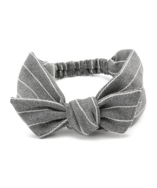 Ray BEAMS（レイビームス）の「Ctrl freak / ピンストライプヘアバンド（ヘアバンド・レディース・ライトグレー/ネイビー・ONE SIZE）」の3枚目の写真