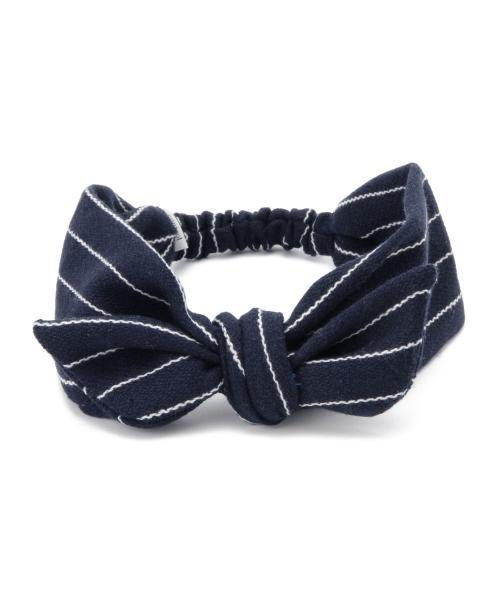 Ray BEAMS（レイビームス）の「Ctrl freak / ピンストライプヘアバンド（ヘアバンド・レディース・ライトグレー/ネイビー・ONE SIZE）」の4枚目の写真