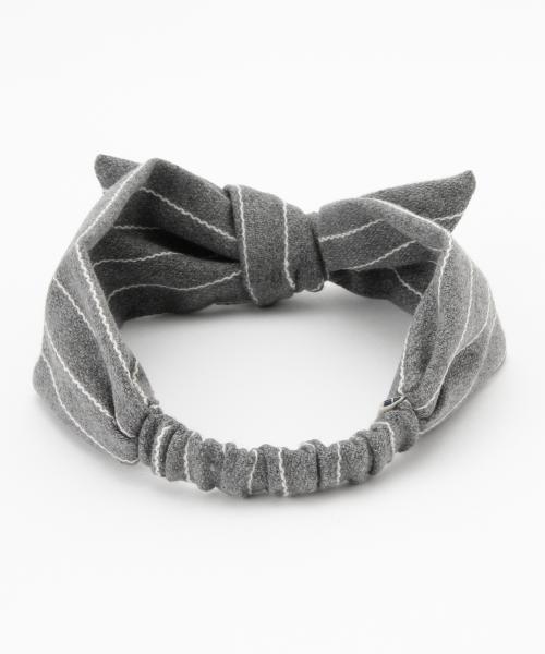 Ray BEAMS（レイビームス）の「Ctrl freak / ピンストライプヘアバンド（ヘアバンド・レディース・ライトグレー/ネイビー・ONE SIZE）」の5枚目の写真