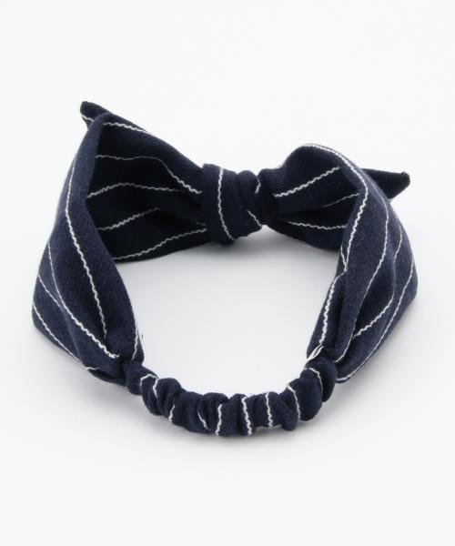 Ray BEAMS（レイビームス）の「Ctrl freak / ピンストライプヘアバンド（ヘアバンド・レディース・ライトグレー/ネイビー・ONE SIZE）」の7枚目の写真