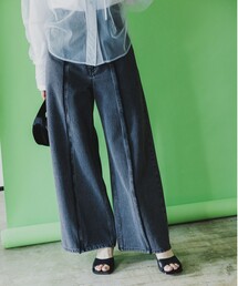 Ray BEAMS | Ray BEAMS / デニム フリンジ シーム パンツ(デニムパンツ)