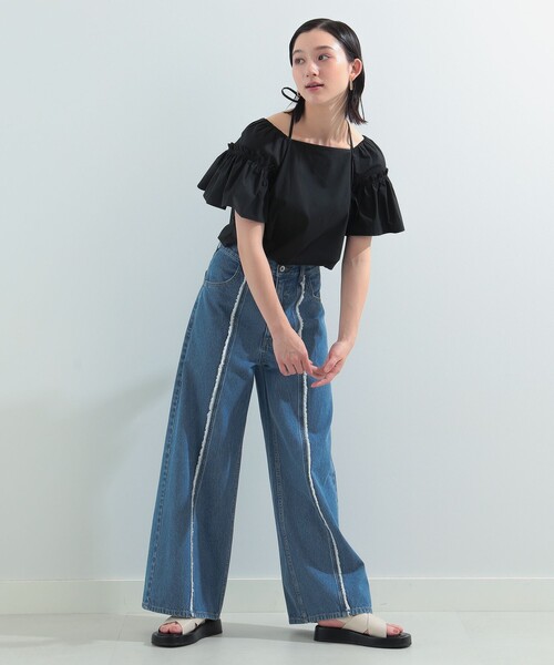 Ray BEAMS フリンジヘムデニムパンツ Ray BEAMS（レイビームス）の「Ray BEAMS / デニム フリンジ