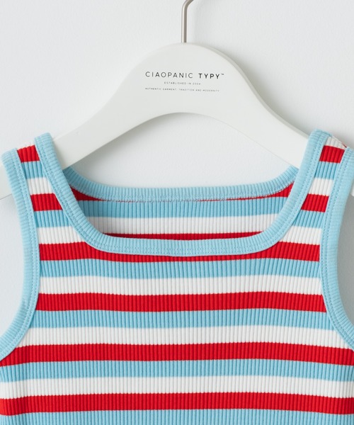 CIAOPANIC TYPY（チャオパニックティピー）の「【KIDS】リブボーダースクエアネックタンクトップ（タンクトップ・キッズ・レッド/ブルー・S/M/L/XL/XXL）」の12枚目の写真