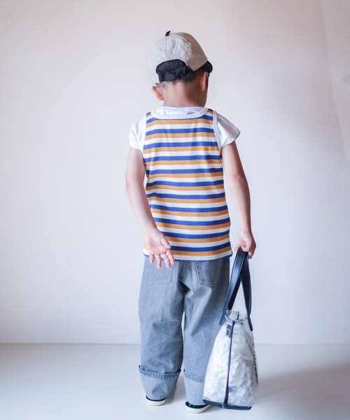 CIAOPANIC TYPY（チャオパニックティピー）の「【KIDS】リブボーダースクエアネックタンクトップ（タンクトップ・キッズ・レッド/ブルー・S/M/L/XL/XXL）」の18枚目の写真