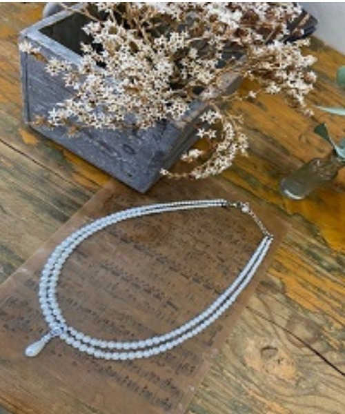 Cupid Heart(キューピッドハート)の「【Cupid Heart】結婚式アクセ!2連涙パールネックレス(ネックレス・レディース・ベージュ・MEDIUM)」の10枚目の写真