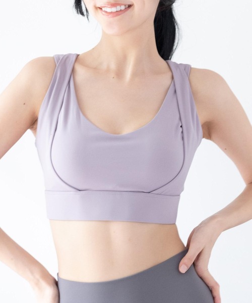 fran de lingerie（フランデランジェリー）の「スポーツ時の揺れからしっかりバストを守る 「フィットネスブラ」（キャミソール・レディース・ブルー/ブラック/パープル・L/M）」の12枚目の写真