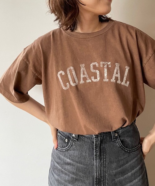 LOWRYS FARM(ローリーズファーム)の「カレッジショートロゴSS966580(Tシャツ/カットソー・レディース・チャコールグレー/グレー/アイボリー/ブラウン・FREE)」の8枚目の写真