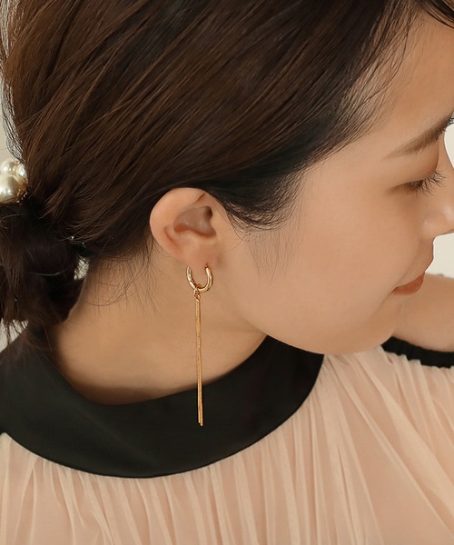 Monocoro toppi（モノコロトッピ）の「マルチWAY フープ パール ロング ピアス（ピアス（両耳用）・レディース・ゴールド/シルバー・フリー）」の7枚目の写真