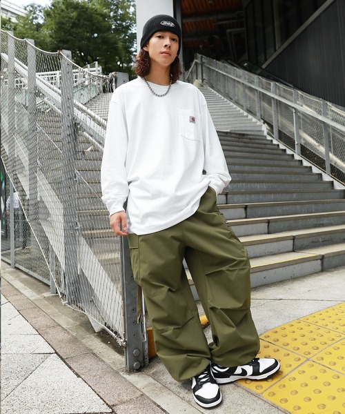 Carhartt(カーハート)の「Carhartt カーハートビッグサイズ ワンポイントロゴ 長袖カットソー(Tシャツ/カットソー・メンズ・ヘザーグレー/グリーン/ブラック/ヘザーチャコール/ホワイト/ネイビー/イエロー/オレンジ/ボルドー・XL/M/L)」の18枚目の写真