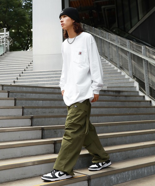 Carhartt(カーハート)の「Carhartt カーハートビッグサイズ ワンポイントロゴ 長袖カットソー(Tシャツ/カットソー・メンズ・ヘザーグレー/グリーン/ブラック/ヘザーチャコール/ホワイト/ネイビー/イエロー/オレンジ/ボルドー・XL/M/L)」の19枚目の写真
