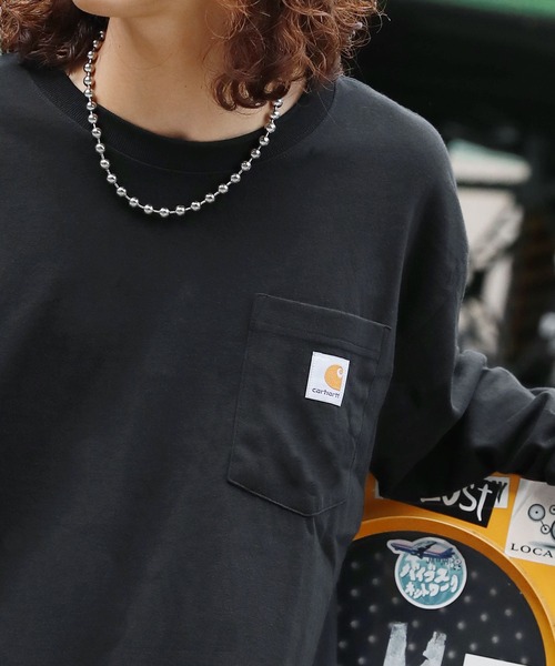 Carhartt(カーハート)の「Carhartt カーハートビッグサイズ ワンポイントロゴ 長袖カットソー(Tシャツ/カットソー・メンズ・ヘザーグレー/グリーン/ブラック/ヘザーチャコール/ホワイト/ネイビー/イエロー/オレンジ/ボルドー・XL/M/L)」の16枚目の写真