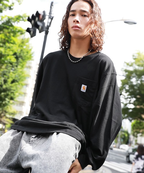 Carhartt(カーハート)の「Carhartt カーハートビッグサイズ ワンポイントロゴ 長袖カットソー(Tシャツ/カットソー・メンズ・ヘザーグレー/グリーン/ブラック/ヘザーチャコール/ホワイト/ネイビー/イエロー/オレンジ/ボルドー・XL/M/L)」の20枚目の写真