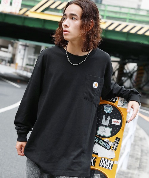 Carhartt(カーハート)の「Carhartt カーハートビッグサイズ ワンポイントロゴ 長袖カットソー(Tシャツ/カットソー・メンズ・ヘザーグレー/グリーン/ブラック/ヘザーチャコール/ホワイト/ネイビー/イエロー/オレンジ/ボルドー・XL/M/L)」の21枚目の写真